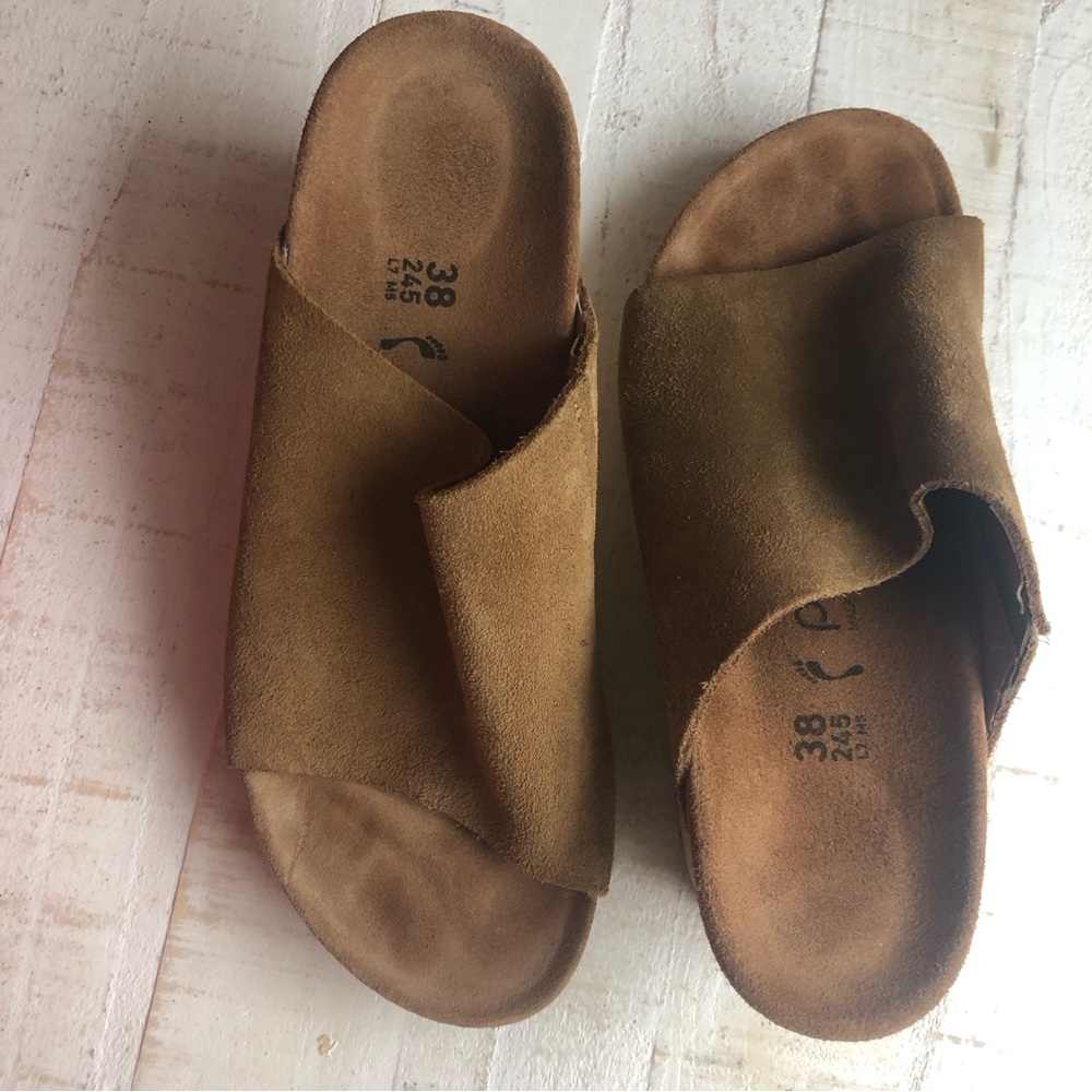 Birkenstocks Papillio Namica Tea Suede Wedge Sandals